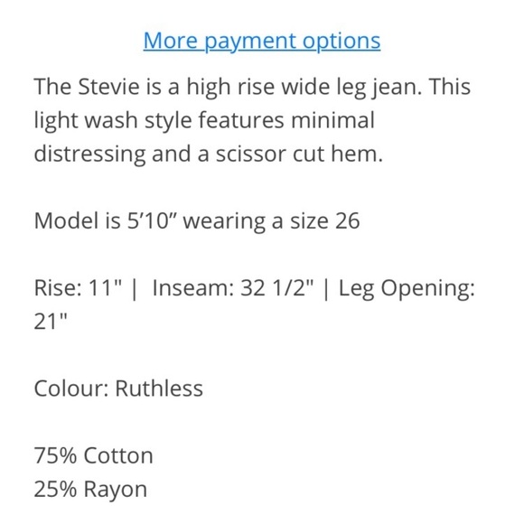 NEW Pistola ‘Stevie’ Wide Leg Flare Jeans  size 25 - Picture 11 of 11